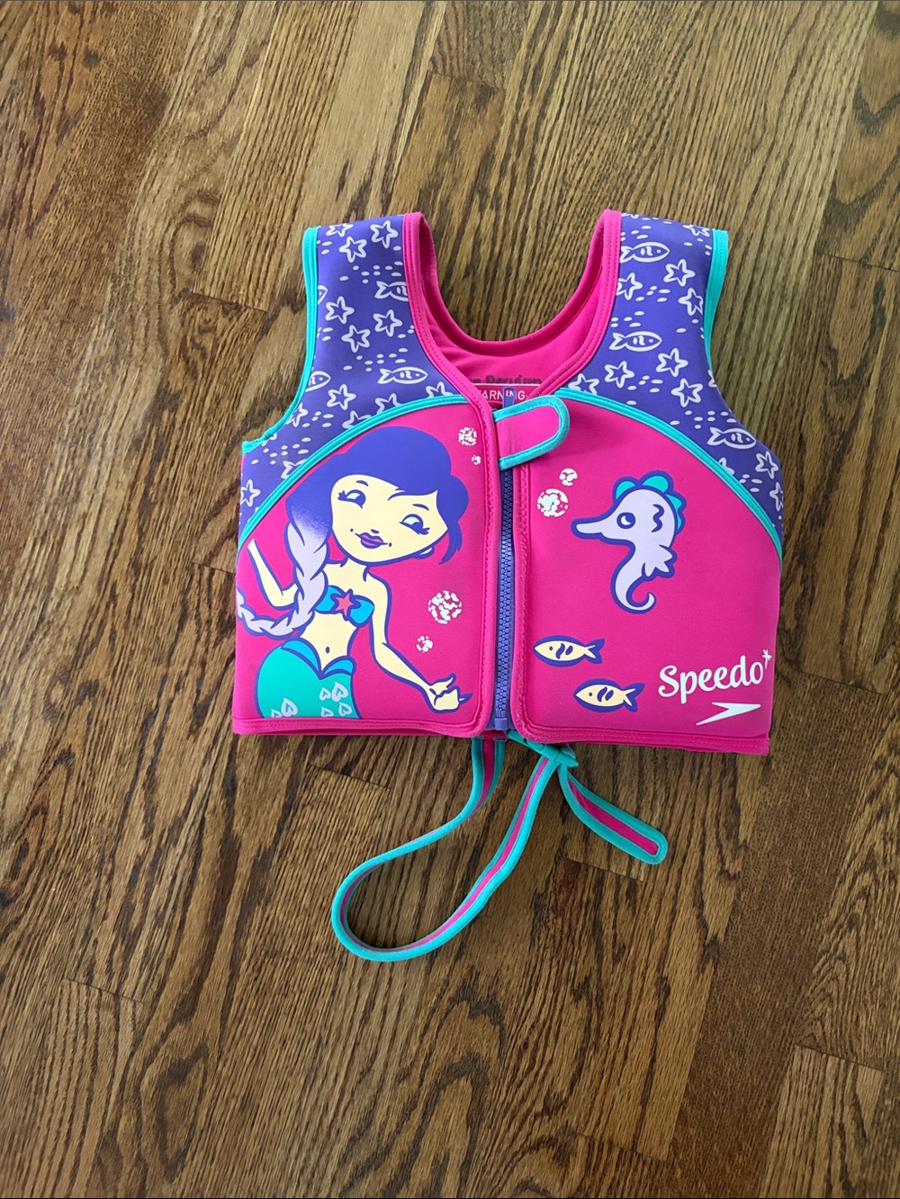 Speedo Pink Purple Mermaid Kids Swim jacket with Teal Trim